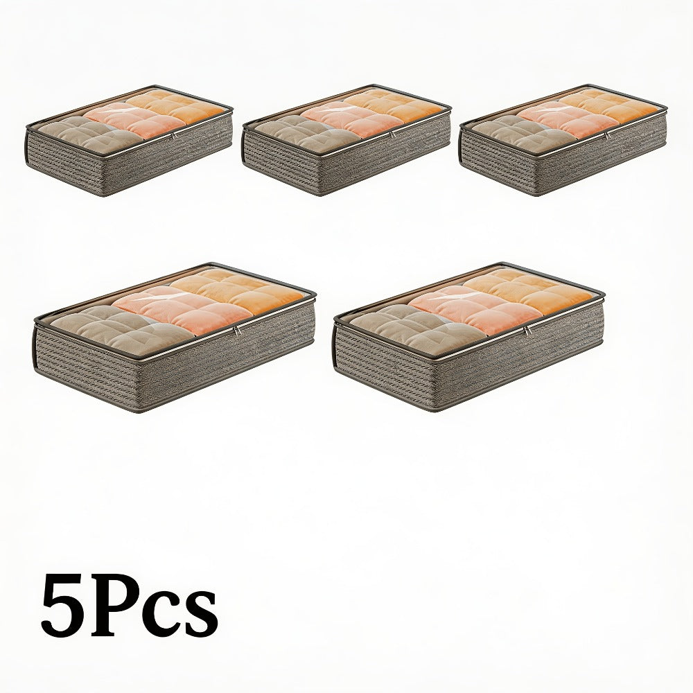 Under-Bed Storage Box Set in 1, 2, 3 or 5 Pieces with Handles, Clear Top and 100 x 50 x 18 cm Size