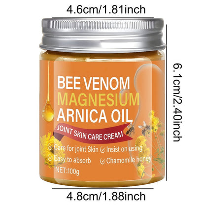 Body Cream 100g Jar with Bee Venom, Magnesium, Arnica Oil, Chamomile and Honey for Massage Use