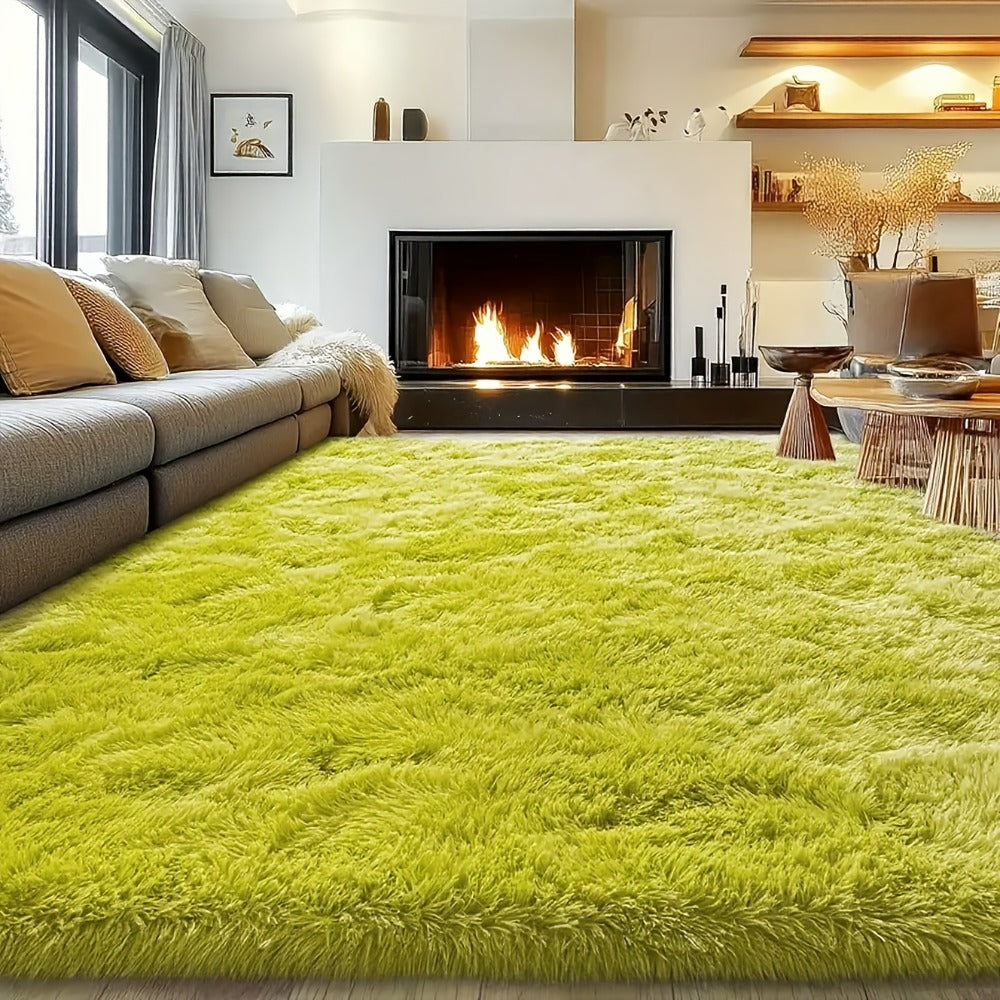 Area Rug 8x10 Fluffy Shag with 1.8-Inch Plush Pile and Nine Colors for Bedroom or Living Room
