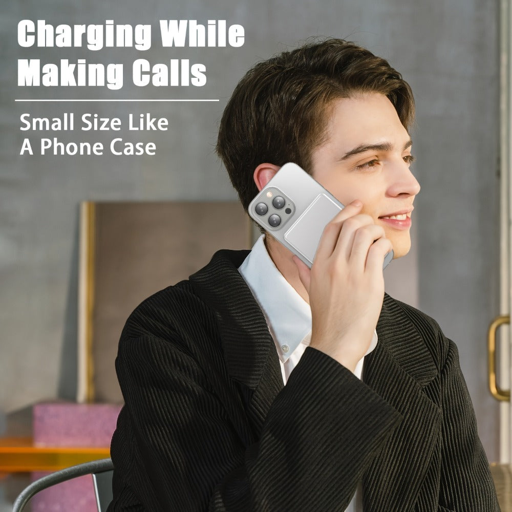 19W Fast Wireless Charging Power Bank 5000mAh Magnetic – High-Speed Mobile Charger with MagSafe-Compatible Snap-On Design, Slim Portable Battery Pack for iPhone 16 15 14 13 12 & Android Devices