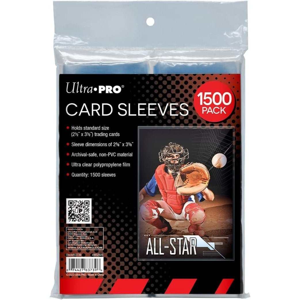 1500-Pack Ultra-Clear Penny Sleeves for Standard 2.5 x 3.5 Inch Sports and Trading Card Storage