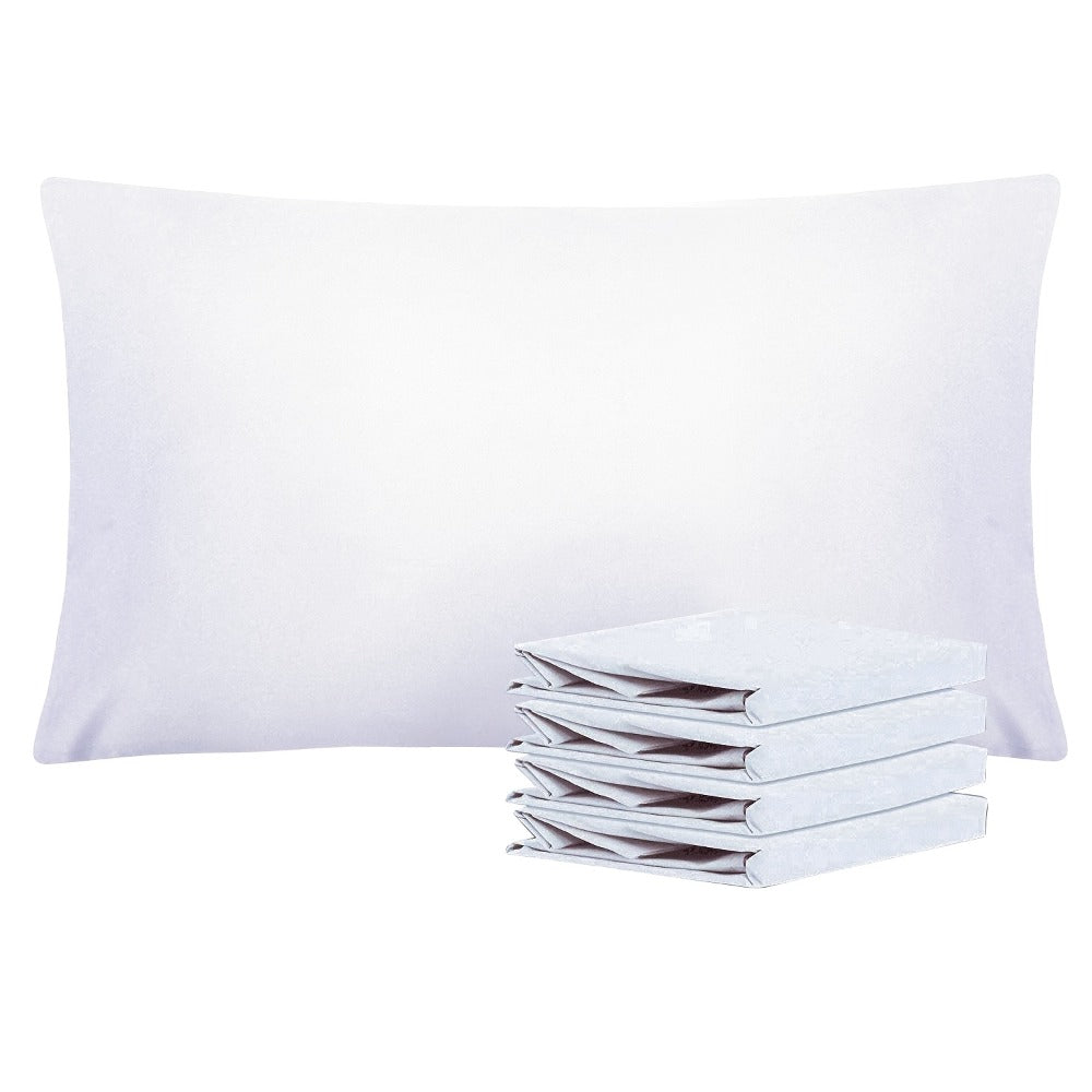 Four-Pack Queen Pillowcase Set in 32 Solid Colors with 20 x 30-Inch Size and Envelope Closure