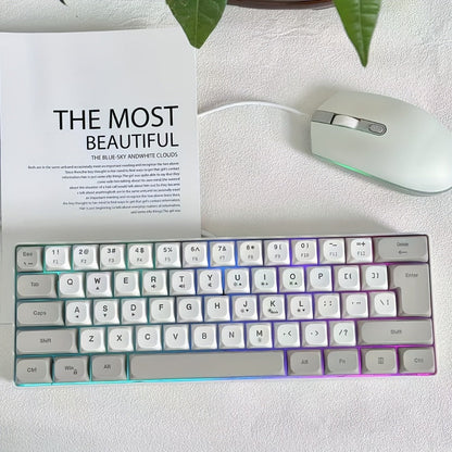 Compact Wired Gaming Keyboard in 61-Key and 68-Key Layouts with Ten Color and Mouse Options