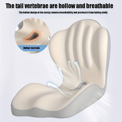 Contoured Seat Cushion with Hip and Lumbar Support Shape in Six Gray, Pink, Black, White or Green Styles