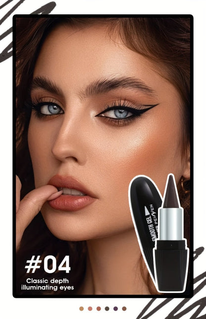 Six-Color Twist-Up Cream Liner Set for Makeup in Brown, Black and Red-Brown Shades with 3g Sticks