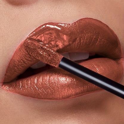 Metallic Shimmer Liquid Lip Color with 22 Numbered Shades, 7.2cm Clear Tube and Wand Applicator