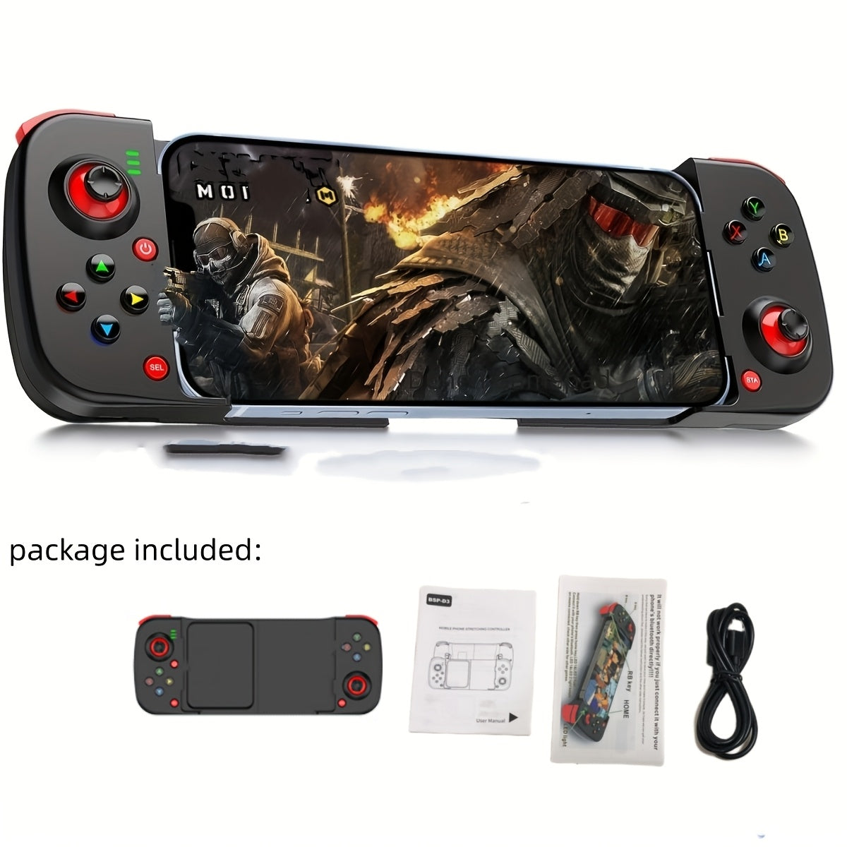 Bluetooth Wireless Gamepad Controller for iPhone Android PC Tablet Steam Deck – Rechargeable, Ergonomic Design, Multiple Colors, Compatible with PUBG COD Mobile Genshin Impact