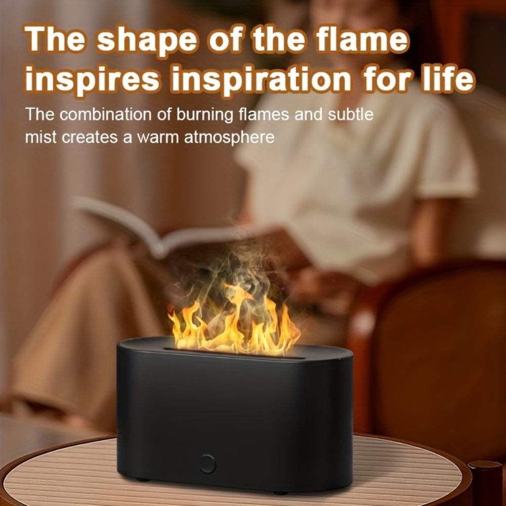 Humidifier Mini Flame-Effect USB Diffuser with Three Mist Levels and One, Two or Three-Piece Sets