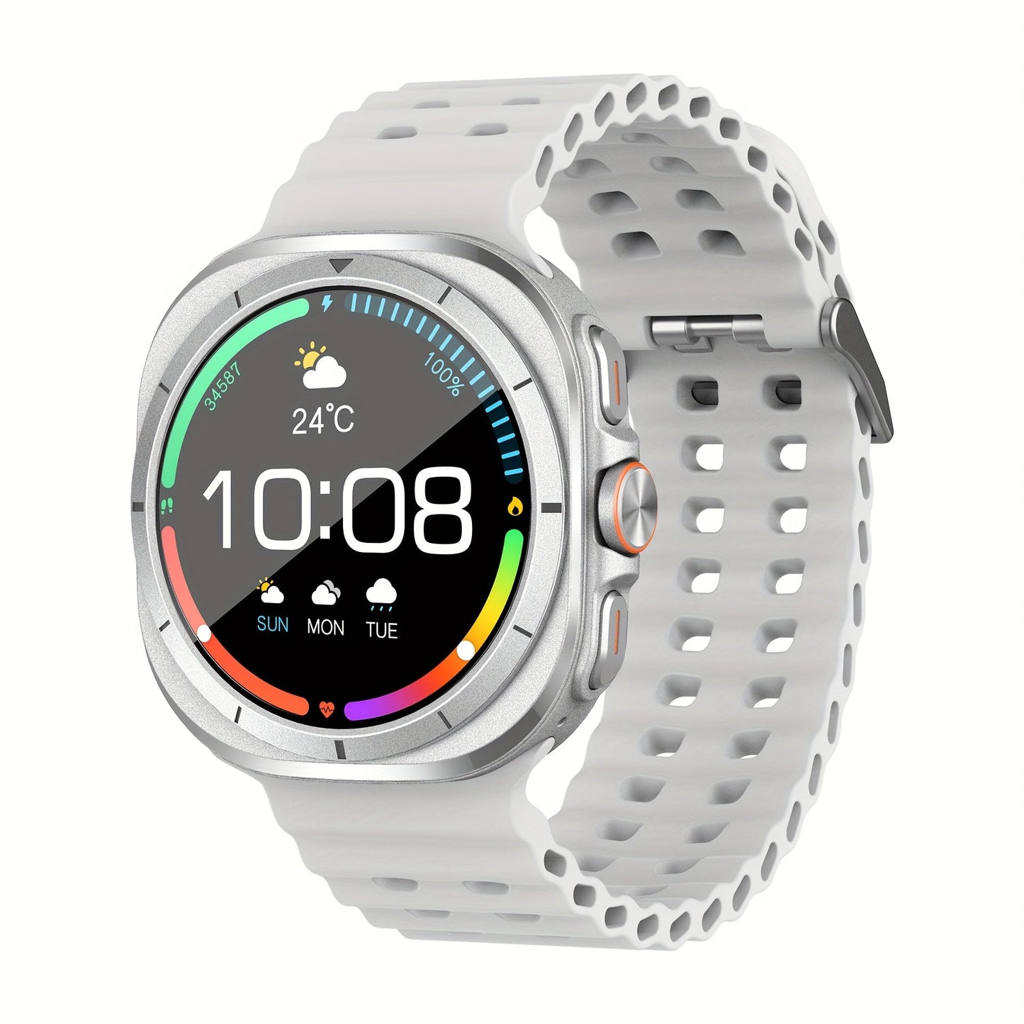 Smart Watch with Call & Message Reminder, Fitness Tracker for Men & Women, Sports Smartwatch Compatible with Android & iPhone, USB Rechargeable, Heart Rate Monitor, Multi-Sport Mode Wristband