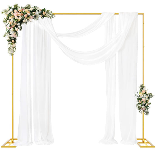 Balloon Arch Stand 8FT Round & Square Background Frame Reusable Event Decoration for Wedding Birthday Valentine's Day Party Christmas Garden Backdrop Photo Booth Decor