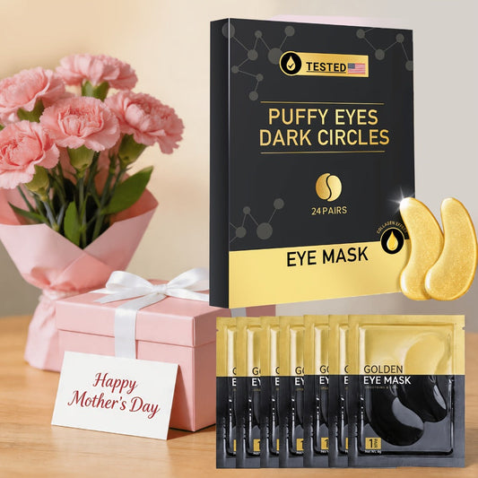 Under Eye Patches 24 Pairs Gold Collagen Eye Masks – Reduces Dark Circles, Puffiness & Fine Lines, Hydrating Under Eye Mask for Rejuvenated, Youthful Skin