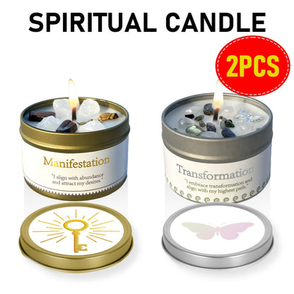3oz Decorative Tin Candle or Two-Piece Crystal and Guidance Card Set with Multiple Label Pairings