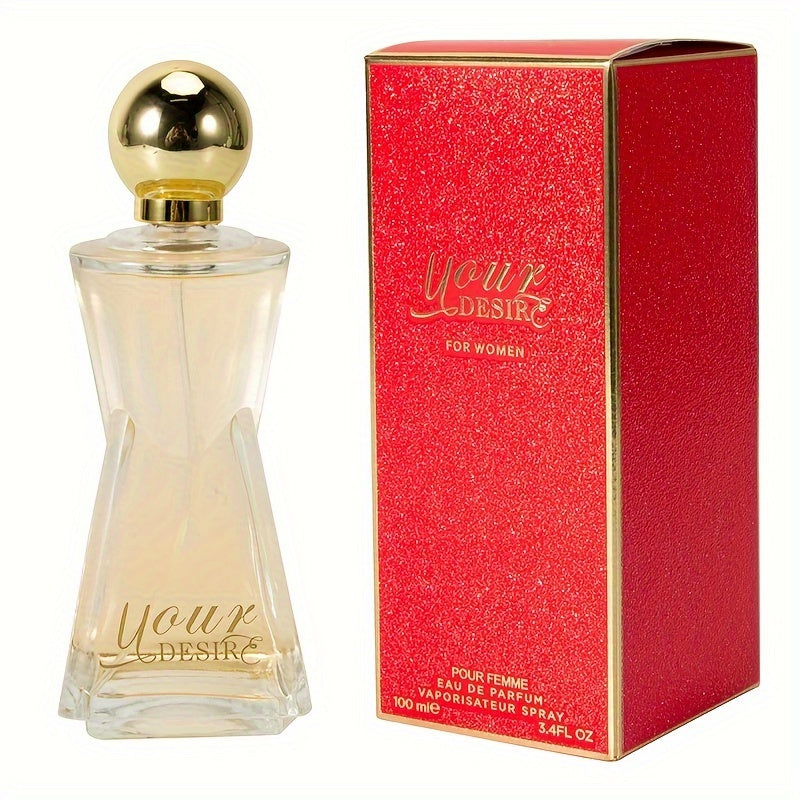 Women's Eau de Parfum 3.4oz Long-Lasting Floral Fruity Scent Orange Peach Jasmine Your Desire Luxury Perfume Spray for Women Gift Idea