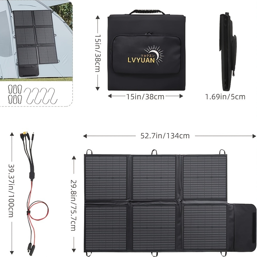Foldable Solar Panel 120W 200W 300W 400W 22.5% High Efficiency Monocrystalline Portable Outdoor Solar Charger for Camping Boating RV Off-Grid Power Station Hiking Travel