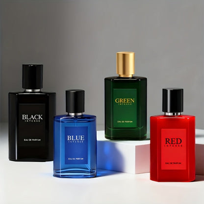 EDT Cologne Gift Set for Men 4 Piece Variety 4 Different Scents Long Lasting Fragrance Mini Bottles 0.85oz Each Travel Friendly Holiday Birthday Dating Party Gift Box for Him