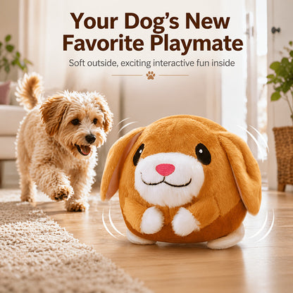 Dog Toy USB-Rechargeable Bouncing Character with Voice Recording, Music and Animal Sound Modes