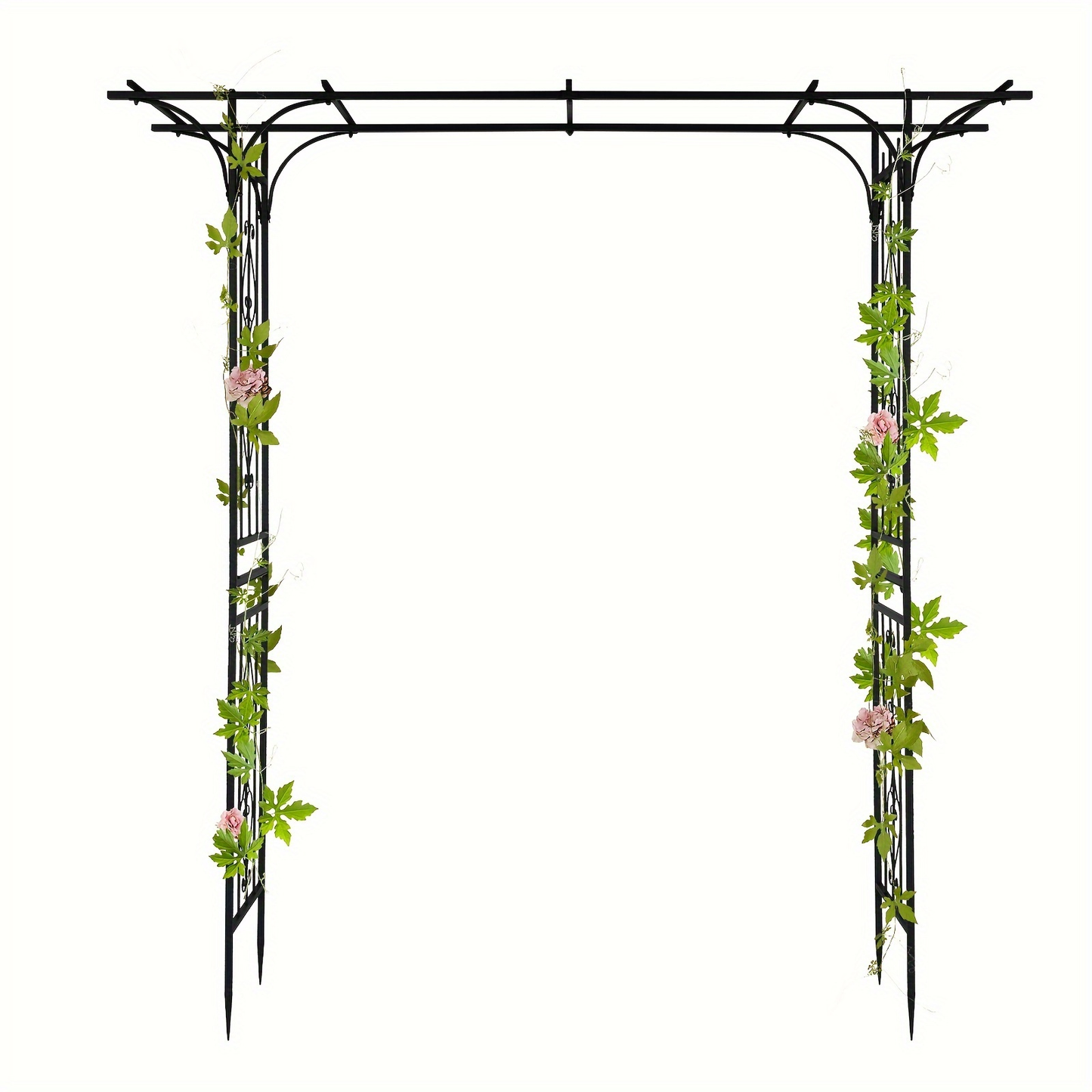 Flat Top Iron Garden Arch 16mm Tube Rustproof Climbing Rose Trellis
