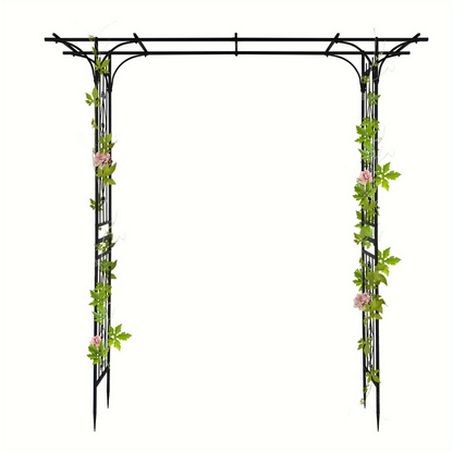 Flat Top Iron Garden Arch 16mm Tube Rustproof Climbing Rose Trellis