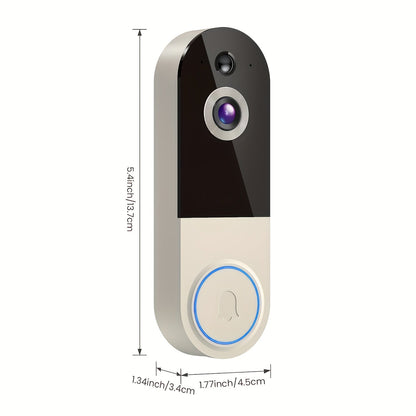 2K WiFi Doorbell Camera Wireless Smart Doorbell with AI Snapshot, Night Vision, Two-Way Intercom, Photo & Video Recording, Local Storage, Rechargeable Battery, Motion Detection, Black Linen