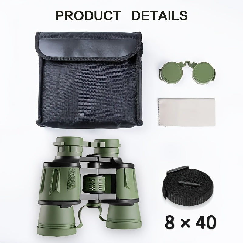 Full-Size 10x50 or Compact 8x40 Binoculars with Carry Case, Neck Strap and Lens Covers in Three Checkouts