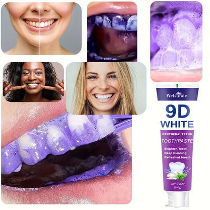 Four-Pack 100g Purple Mint Toothpaste Tubes with 9D Label Design and 400g Total Listed Quantity