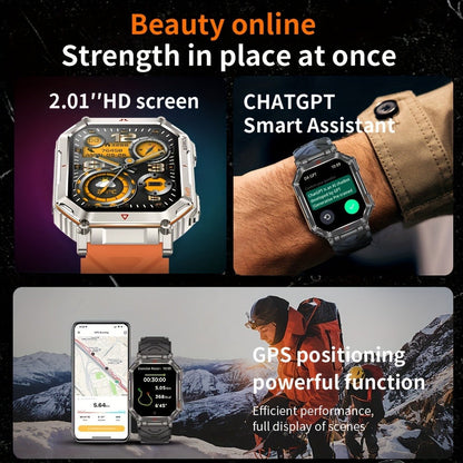 GPS Outdoor Smartwatch All-Metal Body, IPX8 Waterproof, Built-in GPS, Altimeter Barometer & Compass, LED Flashlight, Bluetooth Calling & Message Alerts, Silicone or Steel Strap – Rugged Adventure Watch for Men