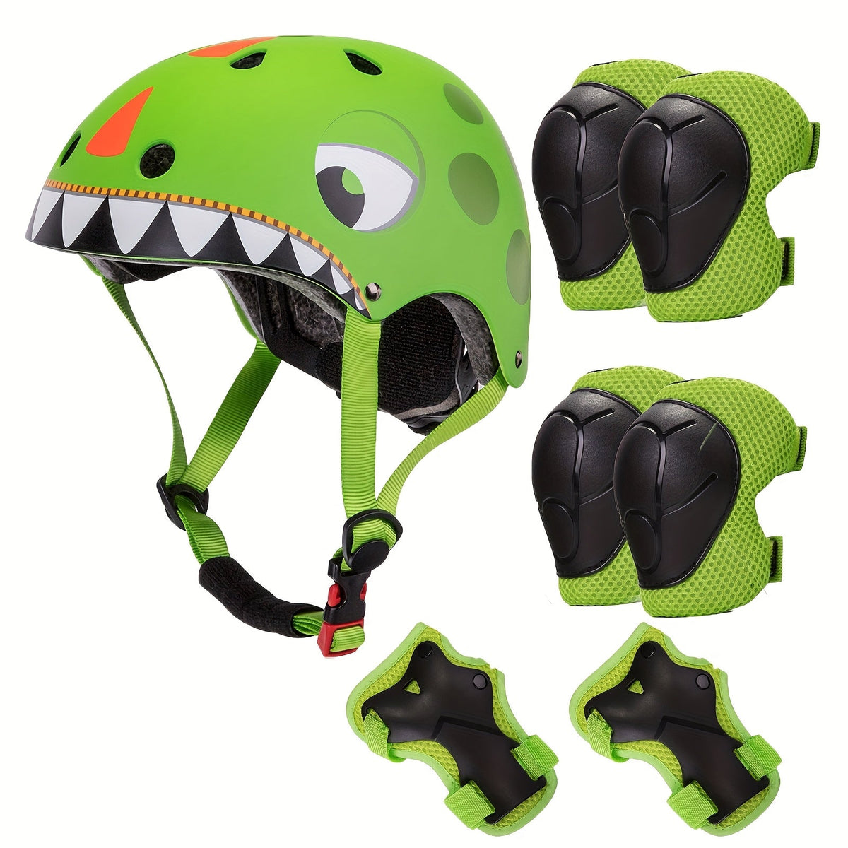 Kids Bike Helmet with Knee and Elbow Pads, Adjustable Gear Set for Ages 5-14, 350g with Ventilation