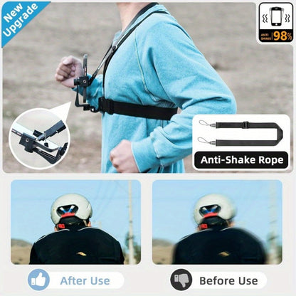 Adjustable Chest Camera Mount Harness with Six Black Checkout Styles and One-Size Strap Configuration
