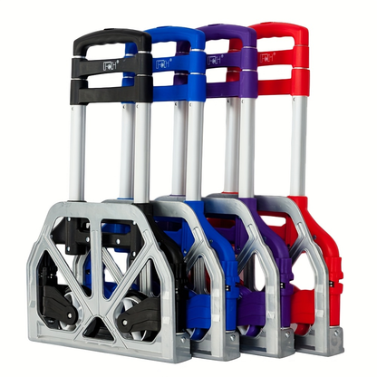 Folding Aluminum Hand Truck & Dolly 165 lbs Capacity, Lightweight Collapsible Cart for Home, Office, Automotive and Travel Use, 4 Colors