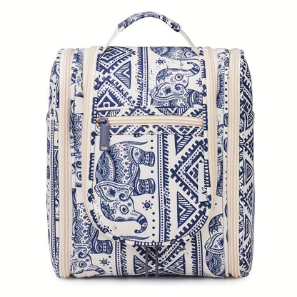 Hanging Toiletry Bag for Women Large Capacity Travel Makeup Organizer Bag with Hook Multi-Compartment Waterproof Cosmetic Pouch 16 Prints for Cruise Gym