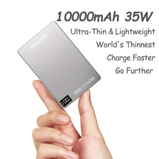 35W USB-C PD Magnetic Power Bank 10000mAh MagSafe Compatible, 30W QC 3.0 Wireless Fast Charging Portable Charger with PPS Support for iPhone 17 16 15 14 13 12 Android Samsung Galaxy