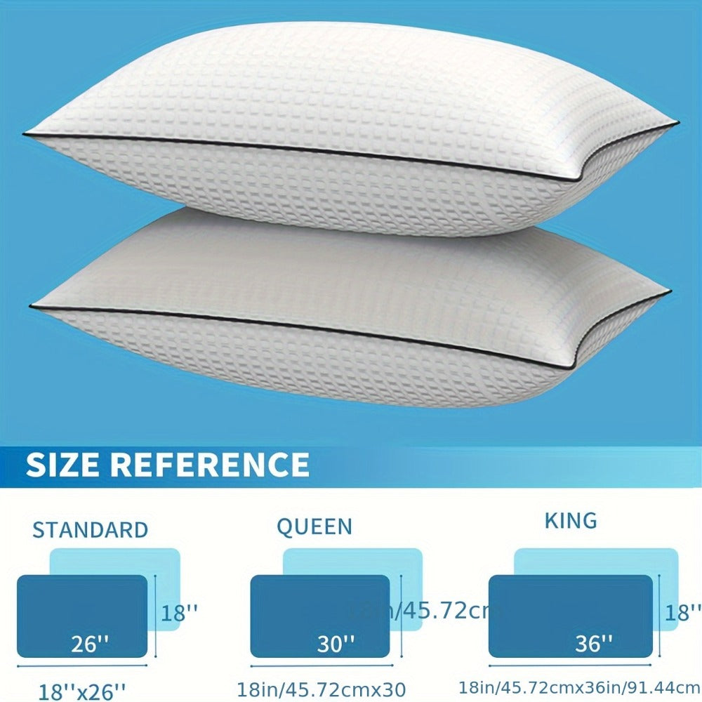 Cooling Bed Pillows Ultra-Soft Hollow Fiber Fill with 3D Airflow Technology – Hotel-Grade Breathable Support for All Seasons | Standard Queen King | 2 or 4 Pack