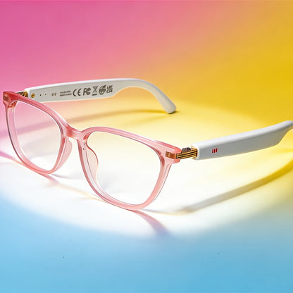 Smart Glasses 164-Language Translation Eyewear with Bluetooth Music, Calls and Multiple Black or Pink Frames