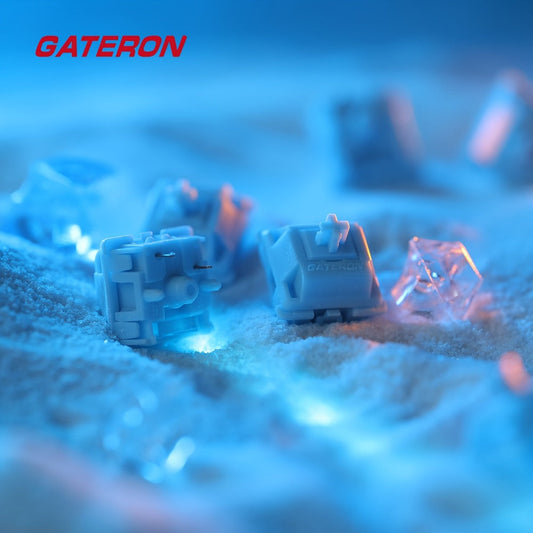 GATERON Sea Salt Smoothie Linear Keyboard Switches 45gf Full POM Pre-Lubed 5-Pin MX Compatible for Custom Mechanical Keyboard Build – Smooth Quiet Linear Switch Pack