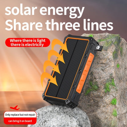 Solar Power Bank, 30000mAh Hand-Crank and Solar Charger with Wireless Pad, Three Built-In Cables and Seven Outputs