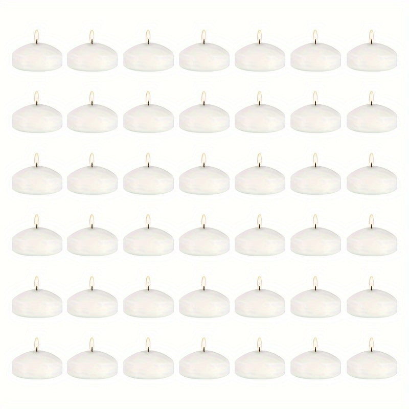 Floating Candles White Set of 42 – 1.5 Inch Small Pool Candles, 4-8 Hour Burn, Wedding Centerpiece, Pool Party, Christmas, Halloween, Easter & Thanksgiving Ambience Decoration