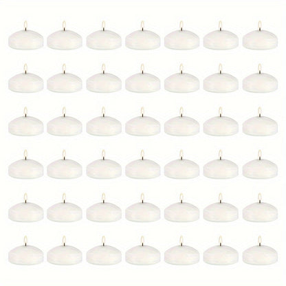 Floating Candles White Set of 42 – 1.5 Inch Small Pool Candles, 4-8 Hour Burn, Wedding Centerpiece, Pool Party, Christmas, Halloween, Easter & Thanksgiving Ambience Decoration