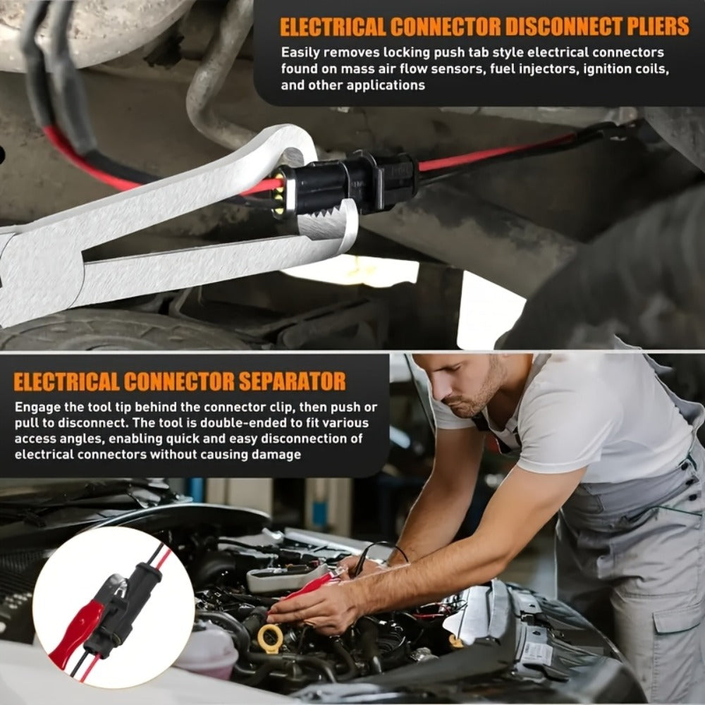 Terminal Connector Removal Tool Set 3-Piece - Automotive Wiring Harness Repair Kit with Pry Bar, Cutting Pliers & Storage Pouch, Circuit Terminal Separator for Car Truck Motorcycle DIY Electrical Repair