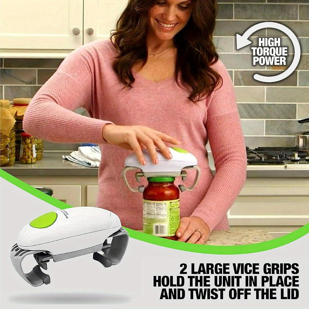 Electric Jar Opener & Bottle Opener – One-Touch Automatic Lid Opener for Arthritic Hands, Seniors & Weak Grip, Battery Operated, Heavy Duty