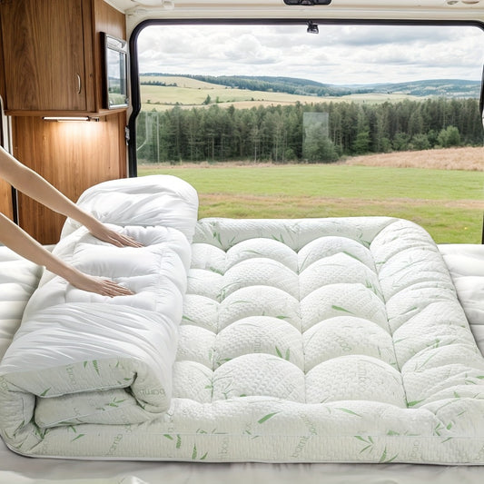 Bamboo Cooling Mattress Topper – Extra Thick Deep Pocket 8–21", Pillow Top Pad for SUV, RV, Car Camping (Twin to Cal King)