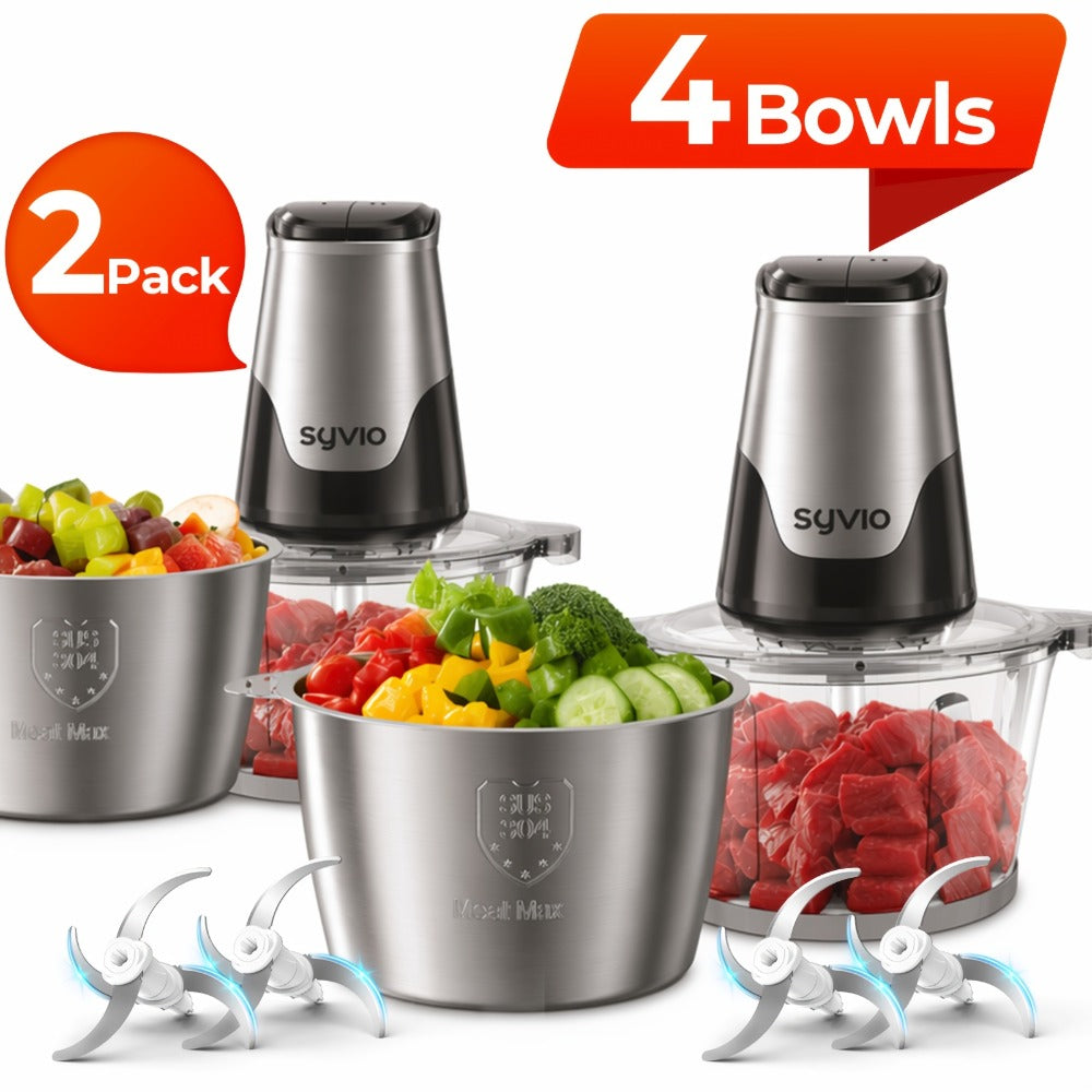 Mini Food Processor with Compact Motor Head, Two-Speed Top Control and Three Bowl-and-Blade Set Options