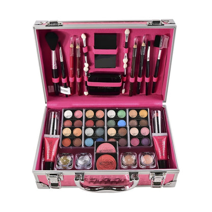 56 Piece Makeup Kit Full Face Set Eyeshadow Lipstick Blush Lip Gloss Eyebrow Pencil Glitter Brushes for Women Beginner Wedding Stage Holiday Gift