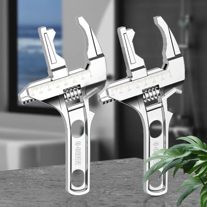 Adjustable Double-Ended Bathroom Wrench for Sink, Faucet and Pipe Work in Black or Silver Finish