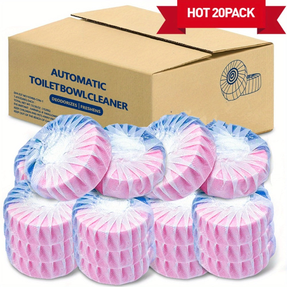 Automatic Toilet Bowl Cleaner Tablets 20/36/60 Pack – Powerful Lemongrass Scent Toilet Tank Cleaner Tabs