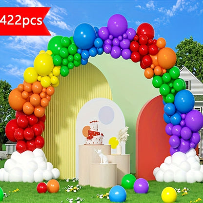 Party Decorations 422-Piece Rainbow Balloon Arch Kit with Four Balloon Sizes and Garland Accessories