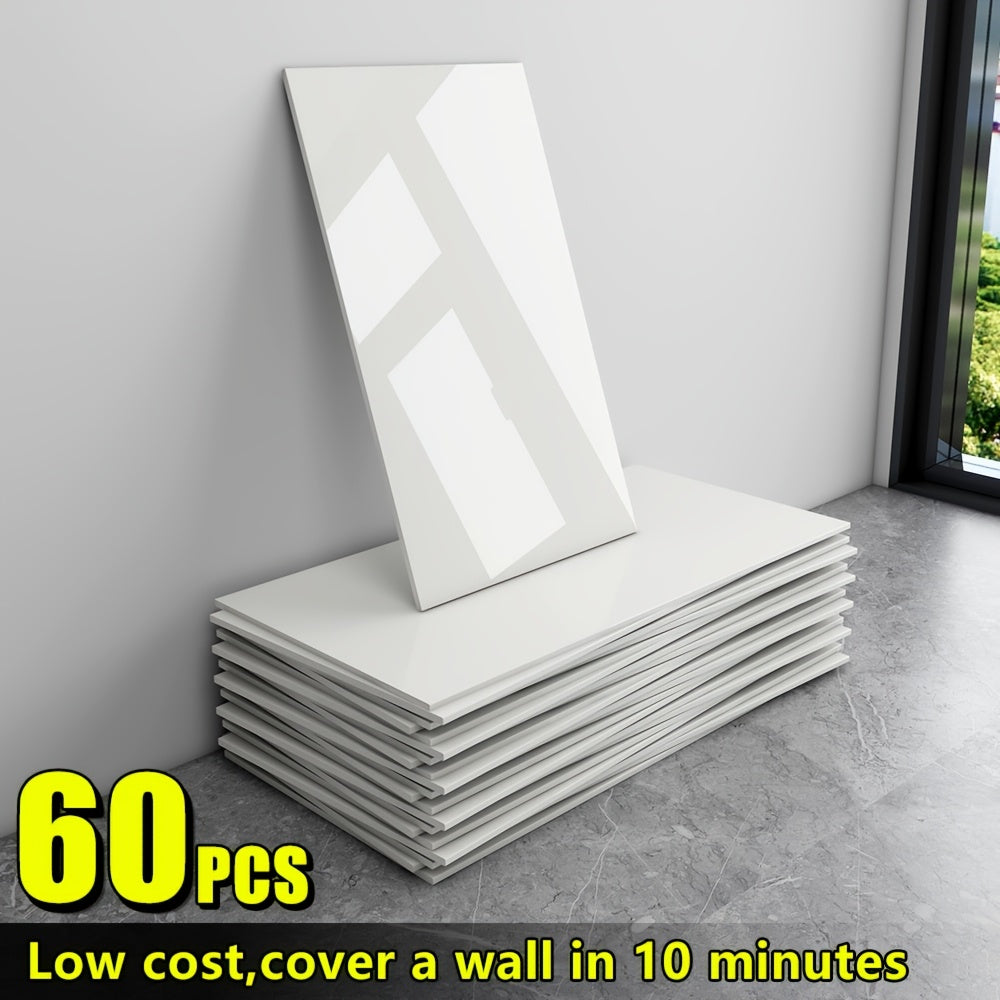 Marble Peel and Stick Wall Panels Self-Adhesive 3D Decorative Tiles - Glossy Marble Sheets, for Entryways, Bedrooms and Living Spaces