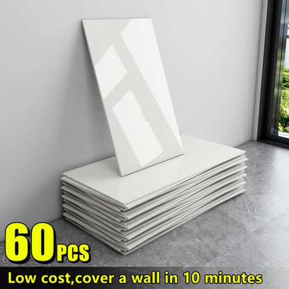 Marble Peel and Stick Wall Panels Self-Adhesive 3D Decorative Tiles - Glossy Marble Sheets, for Entryways, Bedrooms and Living Spaces