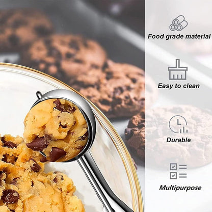 Three-Piece Trigger Scoop Set with Small, Medium and Large Bowls for Ice Cream, Cookie Dough and Fruit