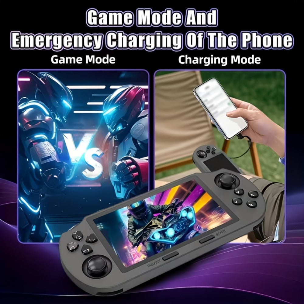 Handheld Game Console SF3000 Blue Console with 4.5-Inch HD Landscape Display, 64GB Options, 3000mAh Battery, Linux