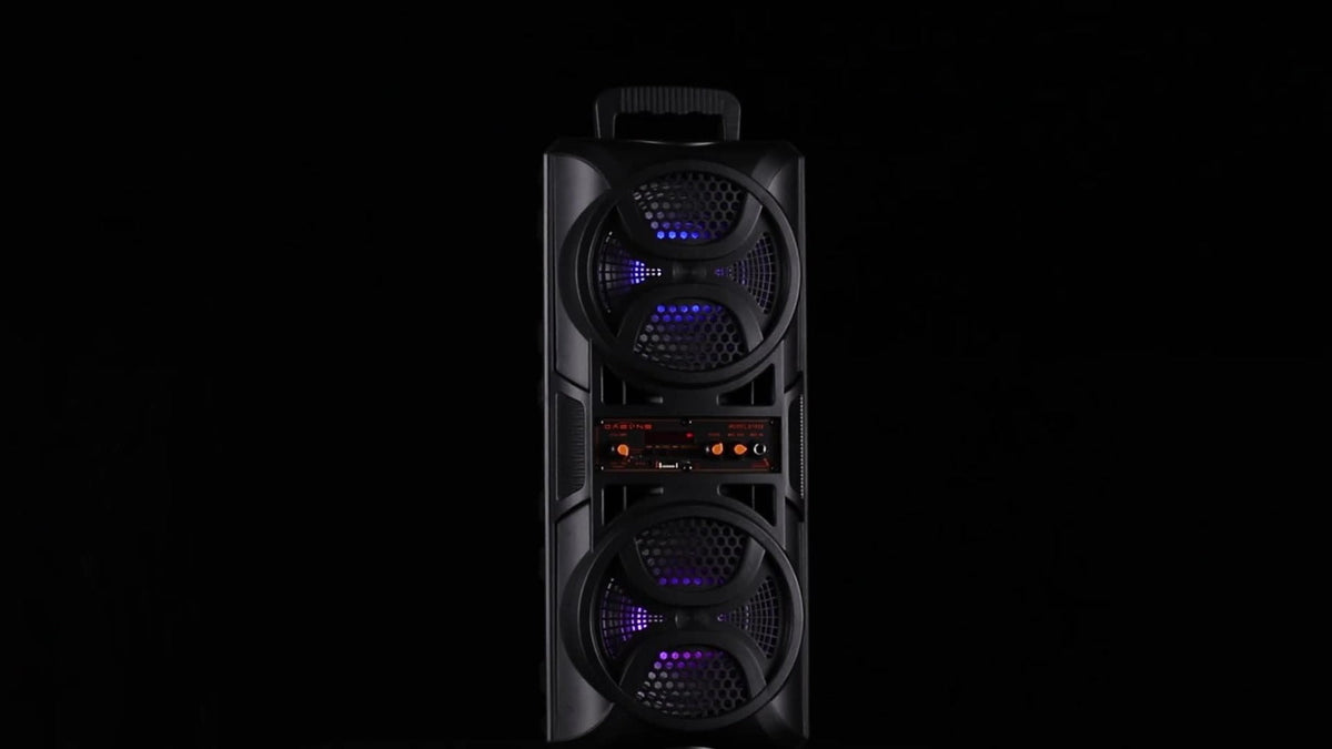 PA Speaker Karaoke Machine 3000W with Dual 6.5" Woofers, Bluetooth Wireless, FM Radio, Party Lights
